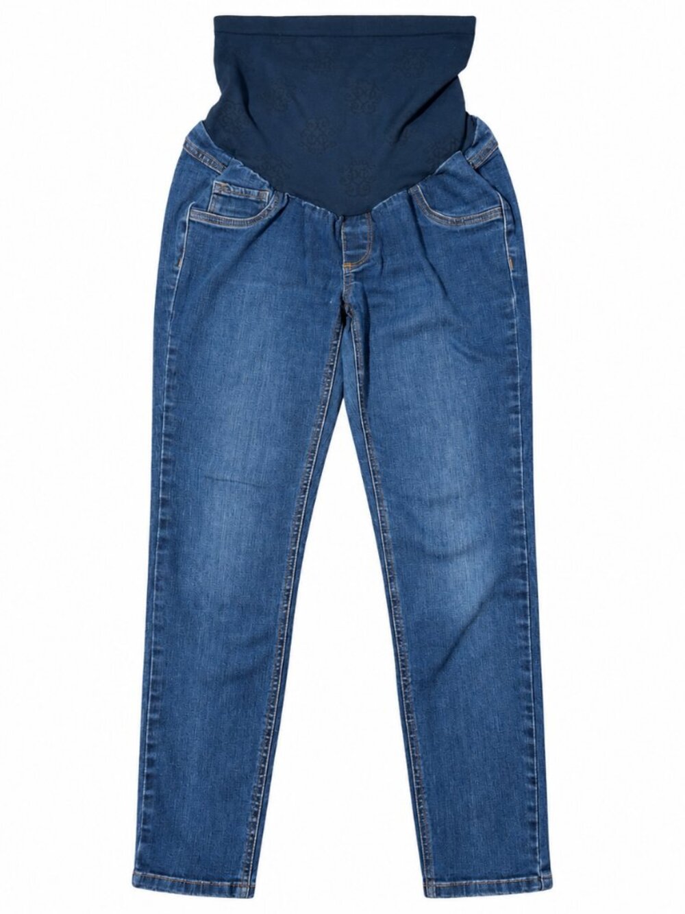 Jessica Simpson - Maternity Blue Skinny Jeans Over Belly – Petite Medium